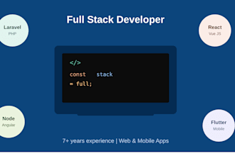 create your web or mobile app using flutter, laravel, and modern js frameworks