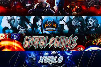 design a 3d banner and profile picture for youtube,twitch,discord,x