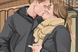 turn your family photo into a good cartoon portrait