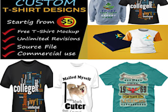 create anime or custom typography tshirt design