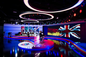 design professional tv show studio, tv program, news 3d 2d