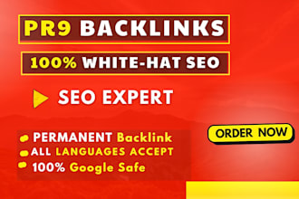 give white hat SEO pr9 link building high da manual backlink