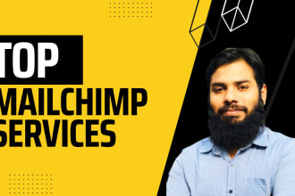 design mailchimp email campaign, landing page, integration