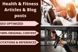 write health and fitness related articles and blog posts