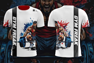 design gym and fitness t shirt design with unlimited revisions