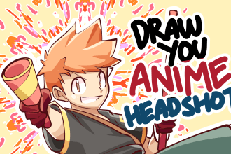 draw you anime headshot