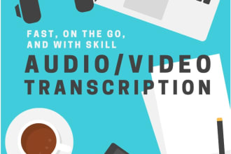 do 60 mins english audio or video to text transcription