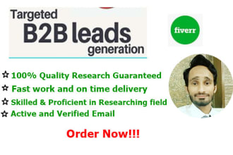 build targeted b2b email lead list, and contact list building for you