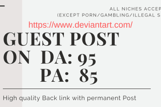provide guest post on deviant art site da 95 traffic 5,80m