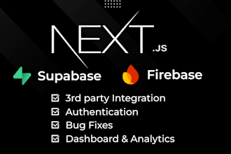 develop next js web app with supabase and firebase