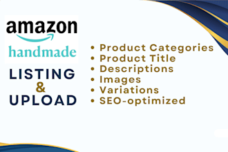 amazon handmade product listing, amazon listing, amazon handmade