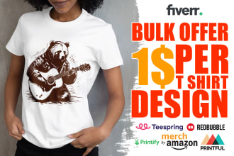 provide bulk t shirt designs for merch