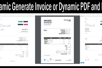 dynamic generate invoice or dynamic PDF and mail