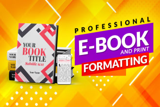 professionally format your book into epub, kindle, or print