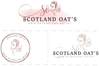 design beautiful , gorgeous and watercolor saloon logo