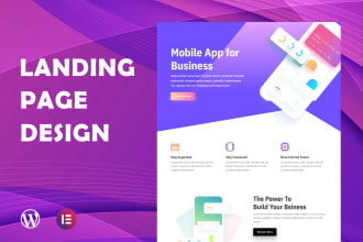 design responsive wordpress landing page or elementor landing page