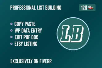 build lead lists, web scraping, and copy paste from scan doc