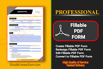 create  fillable PDF form or convert to fillable pdf forms