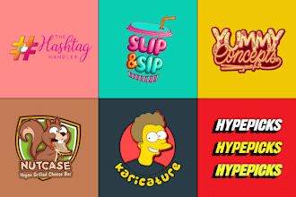 draw cute fun hand made logo design