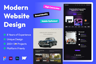 do modern website design, landing page UI UX in PSD or figma