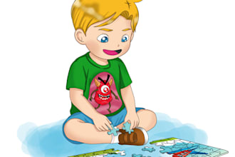 create children book and funy ilustration