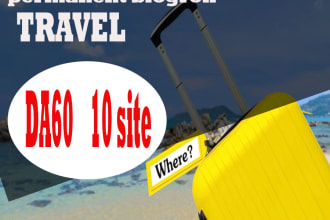 give you backlinks da60x10 site travel blogroll permanent
