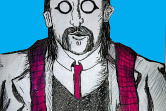 draw a cool creepy character of you in my style