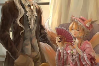 draw you thigh up anime illustration