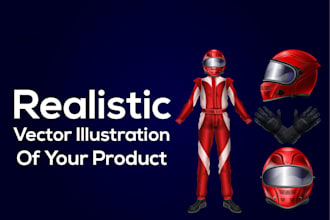 design realistic vector product and convert to vector art