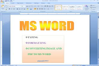 do ms word typing, , converting scan image and  PDF to word