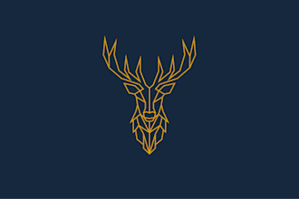 do luxury minimalist line art geometric polygonal animal logo for your business