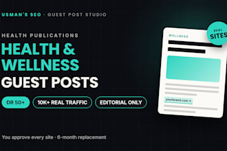 publish health guest posts on high DR wellness and medical blogs