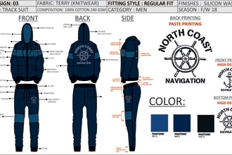 make fashion tech pack technical sketch specs sheet