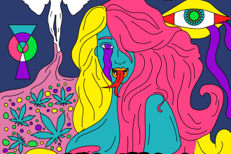 design trippy  style music album artwork cover