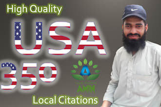 do 350 USA local citations listings and directories for local seo