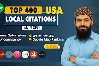 create best 400 USA local citations for local SEO