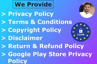 write privacy policy, terms and conditions, disclaimer, policy, website policies