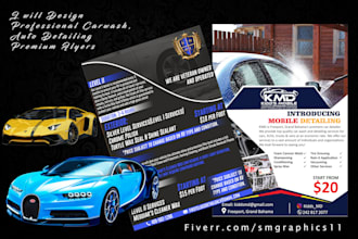 design professional carwash autodetailing flyer