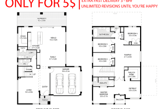 create 2d floor plans for real estate agents in 12 hrs