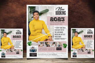 design business flyer, rack card, postcard, business card