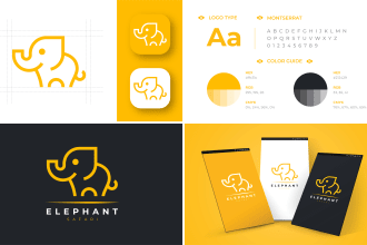 design flat minimal logo with corporate brand identity