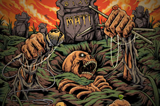 draw high quality detailed dark art illustration