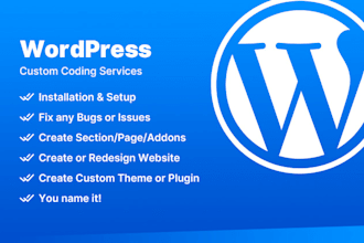 do any custom coding and fix your wordpress website