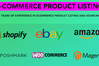 do product listing and product upload for ebay poshmark esty shopify
