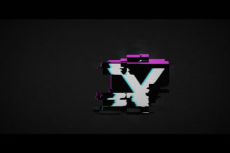deliver a glitch effect logo intro in 24 hours