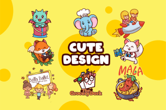 create cute mascot design logo