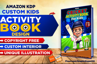 design custom kids coloring book and activity book interior for KDP