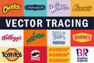 vector trace and redraw logo or image in 12hr