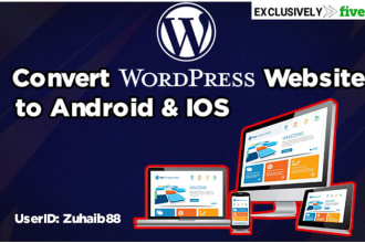 convert wordpress website to app, ecommerce app, shopping app