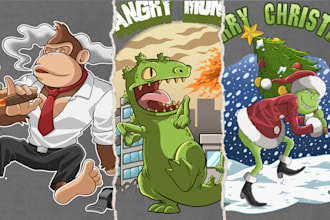 draw dope cartoon character for your tshirt brand